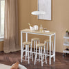 SoBuy OGT22-WN Ensemble Table de Bar + 4 Tabourets – Table Haute 120 cm, Repose-Pieds, Tabourets Rangeables, Blanc