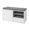 SoBuy FSR37-W Banc à Chaussures avec Coussin Rembourré et Rangement pour Entrée Couloir – 80x35x46 cm, Blanc