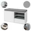 SoBuy FSR37-W Banc à Chaussures avec Coussin Rembourré et Rangement pour Entrée Couloir – 80x35x46 cm, Blanc